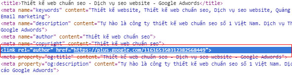 Thêm Google+ profile của tài khoản cần xác minh vào web của bạn