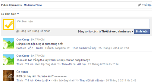 Thêm các tương tác Social Media