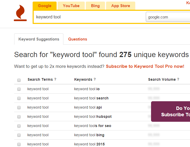 keyword tool