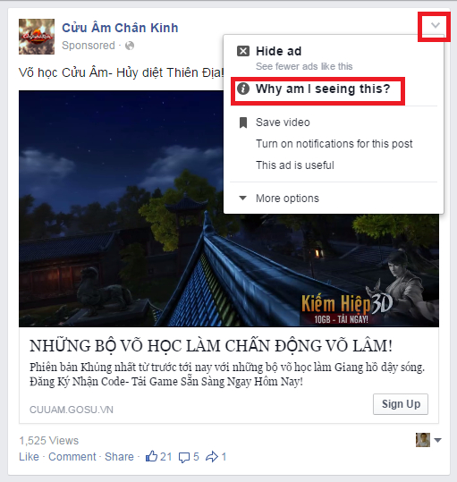 Xem cách người khác chọn đối tượng với Facebook Ads