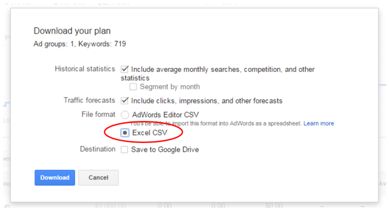 Excel CSV