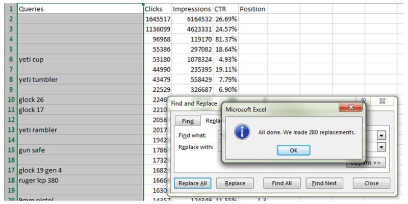 Báo cáo Search Analytics của Google Search Console