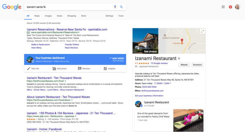 Google cho thử nghiệm bảng Google My Business trong kết quả tìm kiếm web