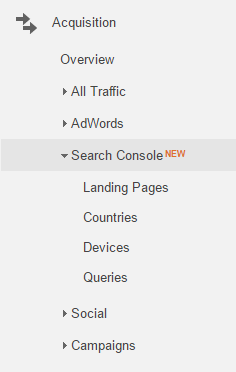 Vào Search Console Reports