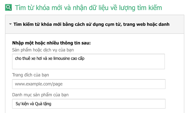 Nhóm các từ khóa tương tự thành chủ đề