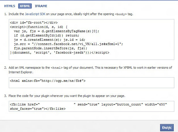 code like buttom 2 Hướng dẫn chèn nút like facebook vào website