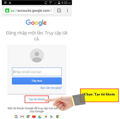Hướng dẫn tạo tài khoản gmail