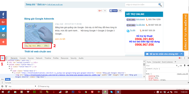 Bấm phím F12 à Click chuột vào mục số 1 à Rê chuột đến hình ảnh mình cần xem thì hiện thông số ở mục 2