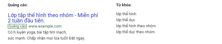 Quảng cáo có phù hợp với từ khóa của bạn không?