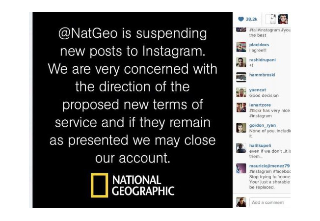 NatGeo thông báo khả năng ngưng sử dụng Instagram
