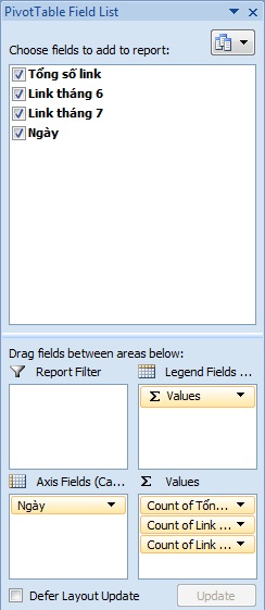 PivotTable Field List