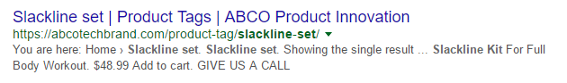 slackline set on Google Search
