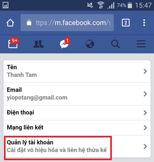 Cách đổi email trên Facebook