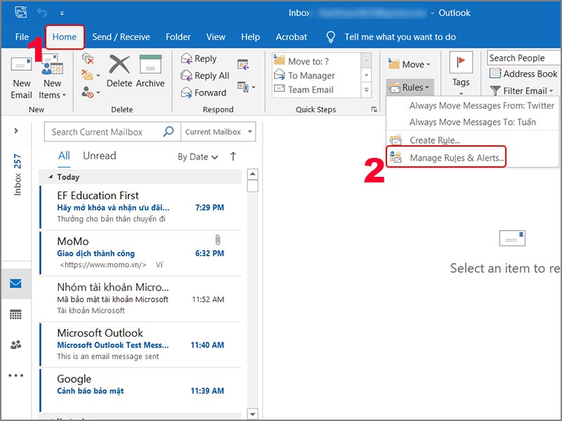 cách cài đặt hẹn giờ gửi mail Outlook