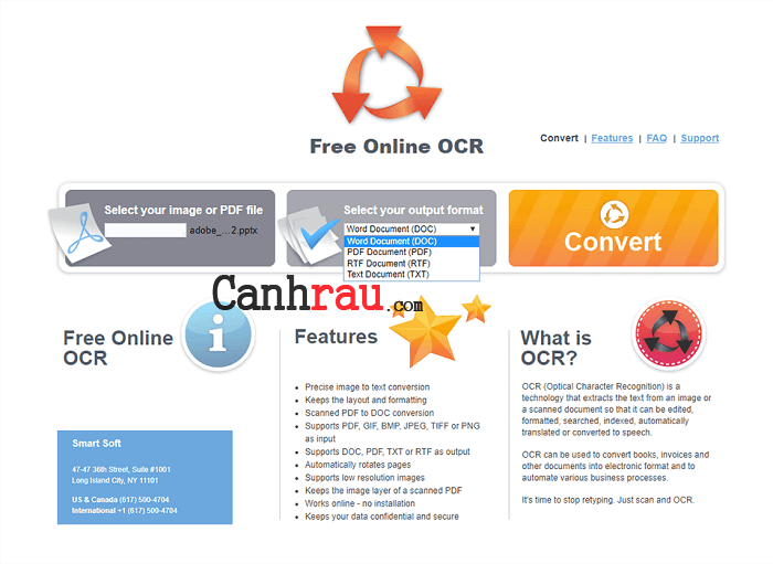 Phần mềm chuyển pdf sang word Free Online OCR