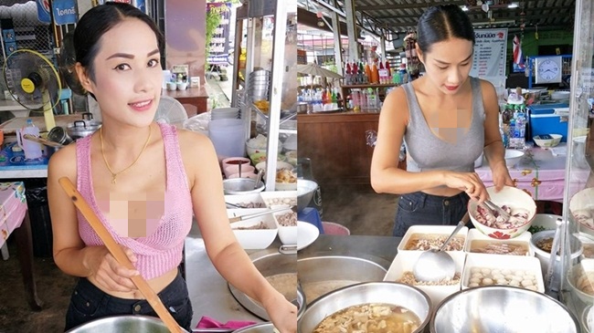 Thời trang quần áo hút mắt của những người đẹp bán hàng