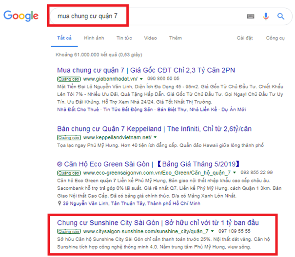 Chạy quảng cáo BĐS trên Google