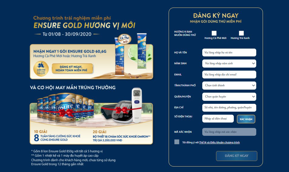 Landing page khuyến mãi