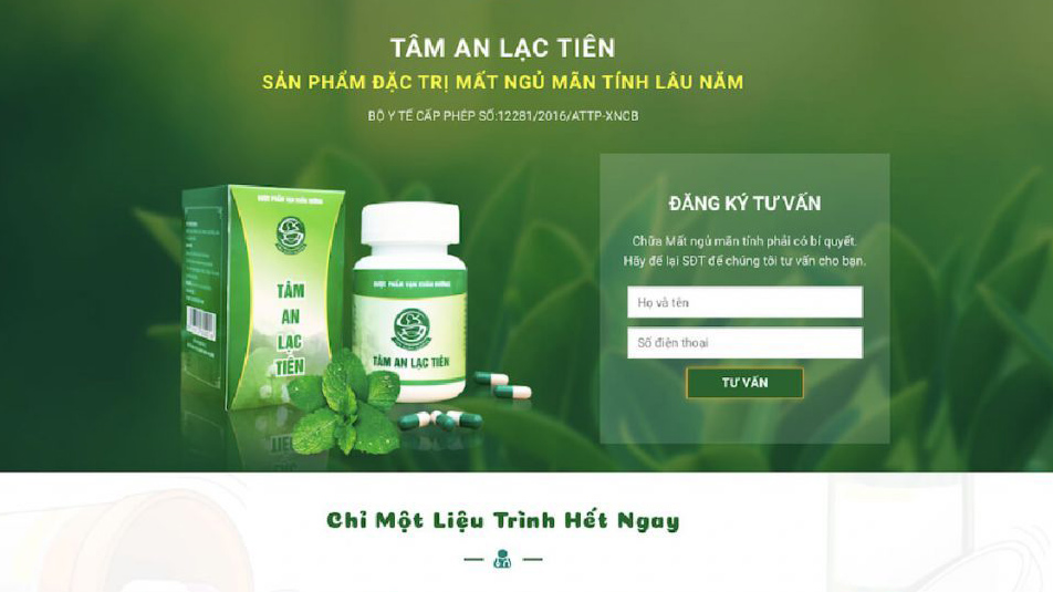 Landing page thực phẩm chức năng