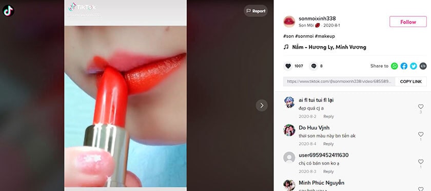 Content bán mỹ phẩm hay trên Tiktok