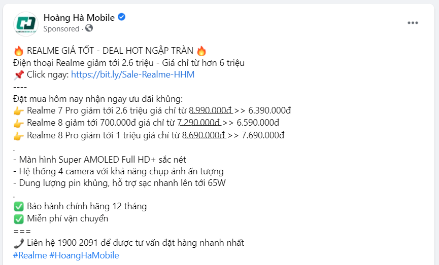 Bài viết quảng cáo về điện thoại