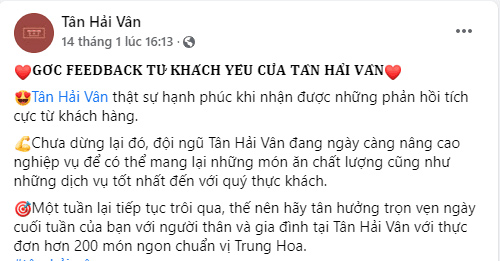 Mẫu bài viết quảng cáo quán ăn