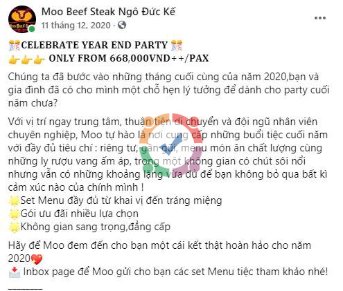 Mẫu bài viết quảng cáo quán ăn