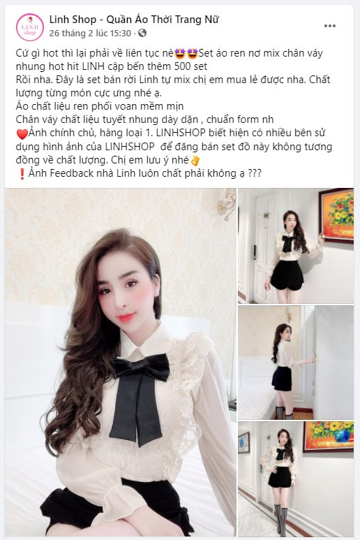 Mẫu content bán quần áo