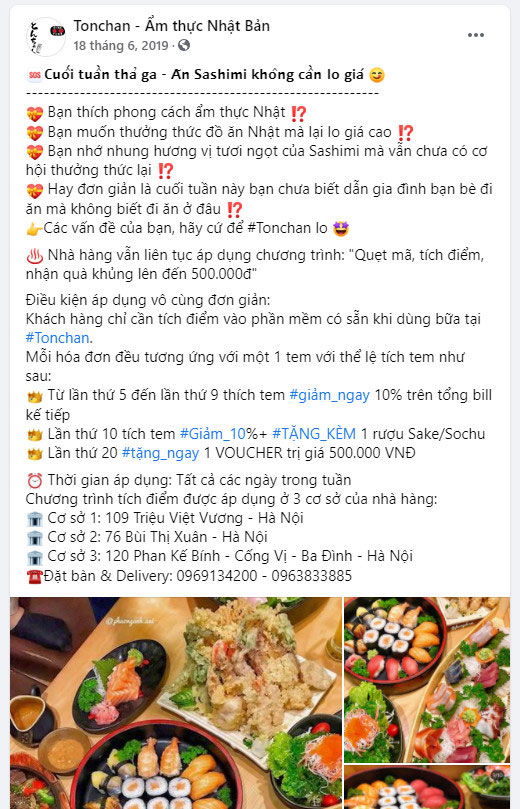 mẫu content bán hàng đồ ăn