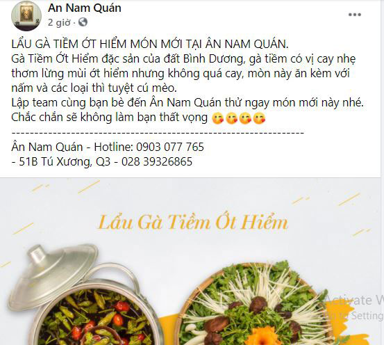 mẫu content bán hàng đồ ăn