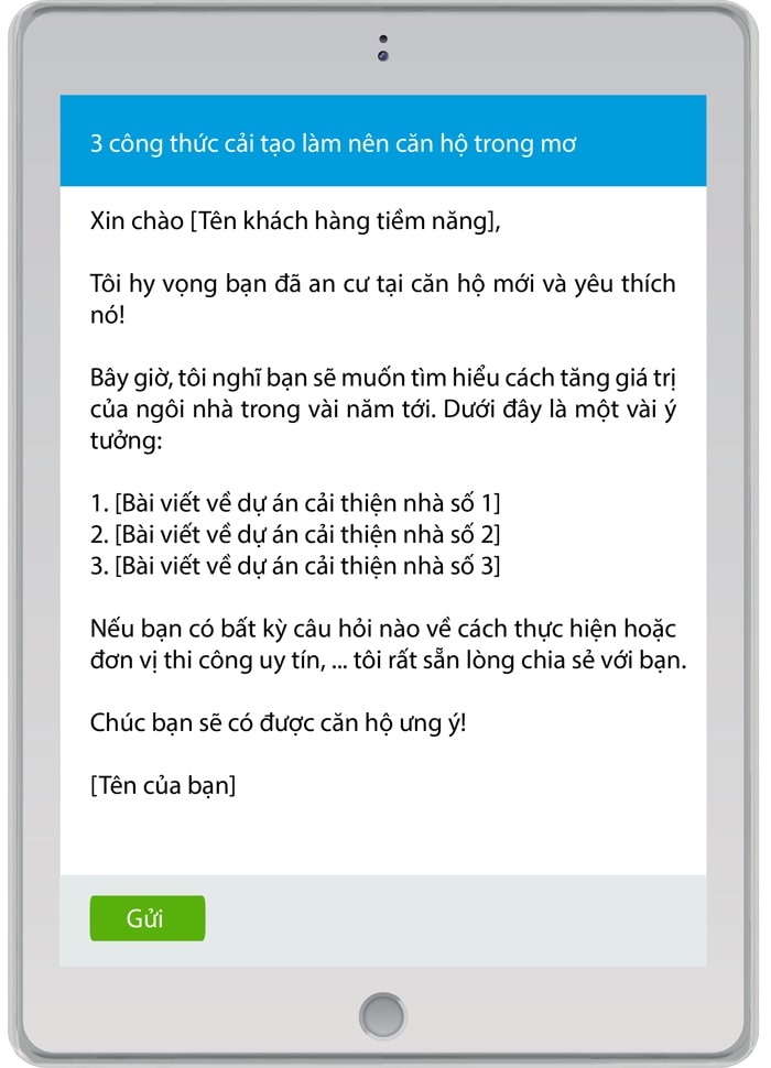 Mẫu email giữ chân khách hàng