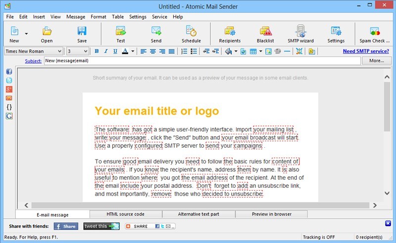 Phần mềm email marketing miễn phí Atomatic Mail Sender