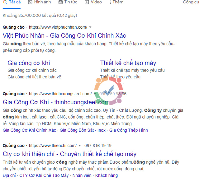 Quảng cáo cho công ty cơ khí