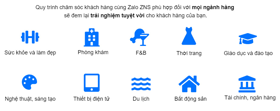 Zalo ZNS phù hợp lĩnh vực nào?