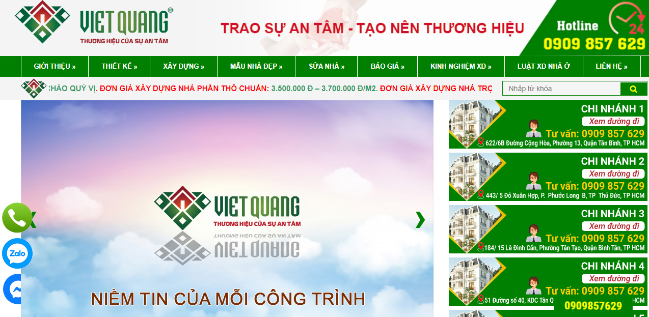 Thiết kế web dịch vụ sửa nhà