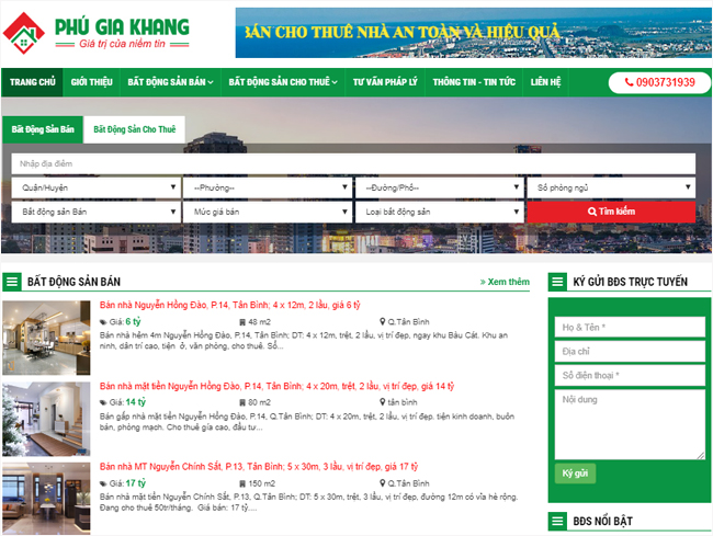 Thiết kế web nhà đất
