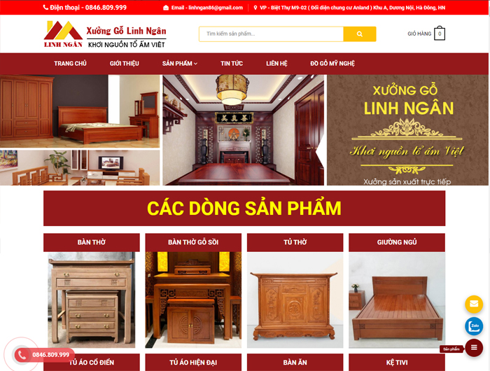 Thiết kế website bán nội thất mẫu trang web nội thất