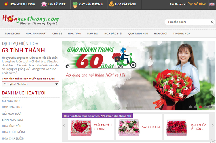 Thiết kế web shop hoa