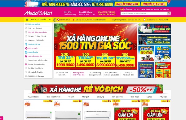 Thiết kế website bán máy lạnh điều hòa