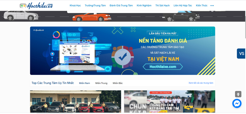 Thiết kế website trung tâm đào tạo lái xe ô tô xe máy