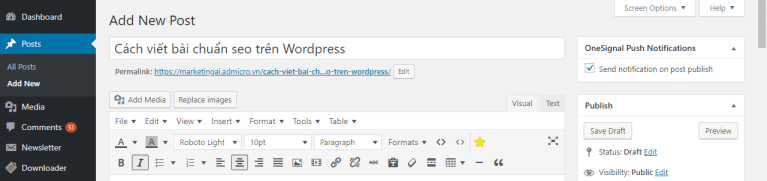 Cách viết bài chuẩn seo wordpress