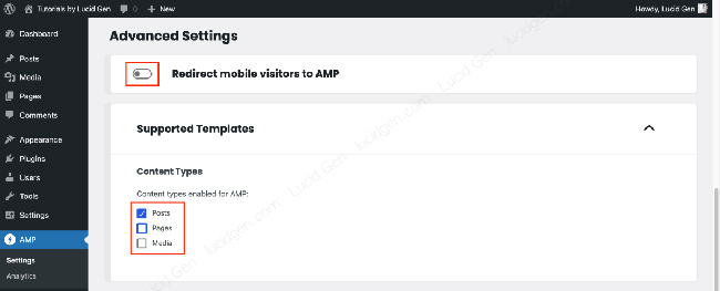 Cài đặt AMP cho website WordPress
