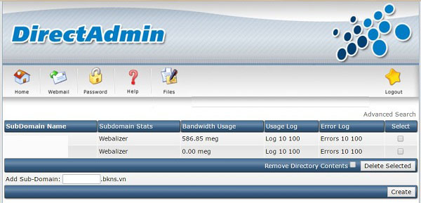 Hướng dẫn sử dụng directadmin