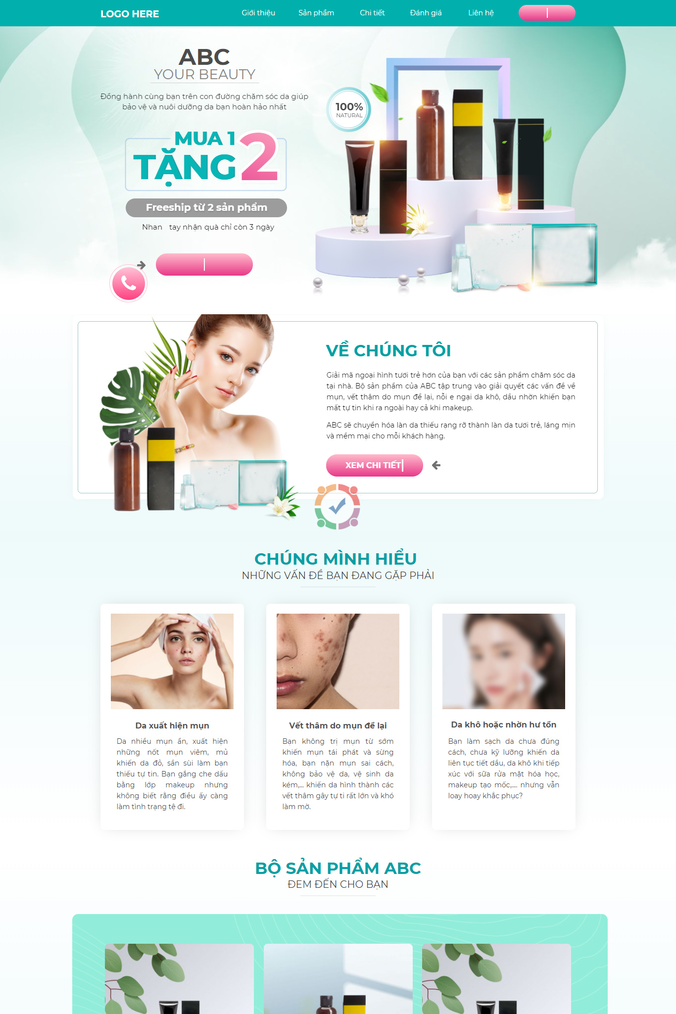 Mẫu landing page bán hàng mỹ phẩm 2