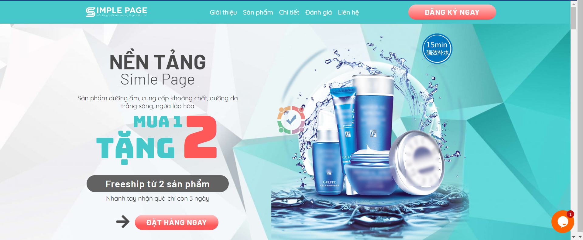 Mẫu landing page bán hàng mỹ phẩm 3