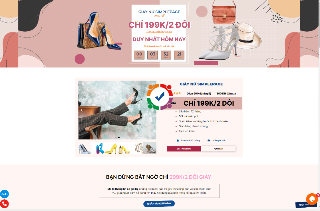 Mẫu landing page bán hàng thời trang 1