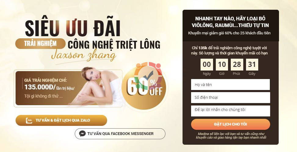 Mẫu landing page khuyến mãi 1