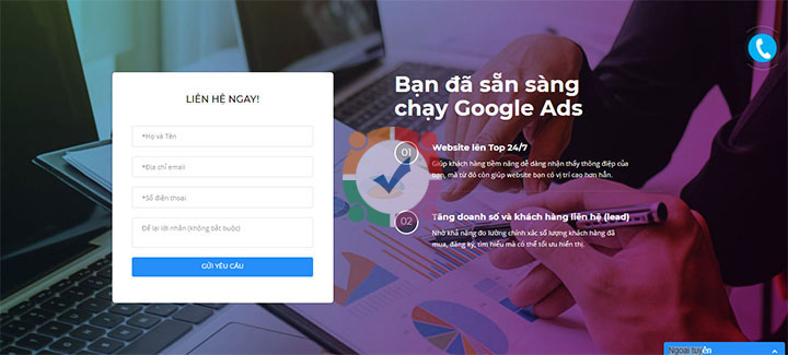 Mẫu landing page thu thập thông tin khách hàng 2