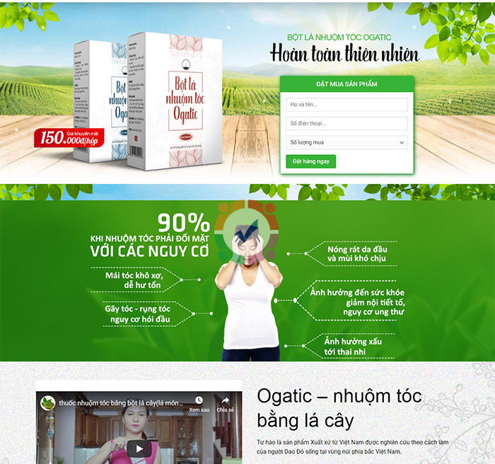 Mẫu landing page thực phẩm chức năng 1