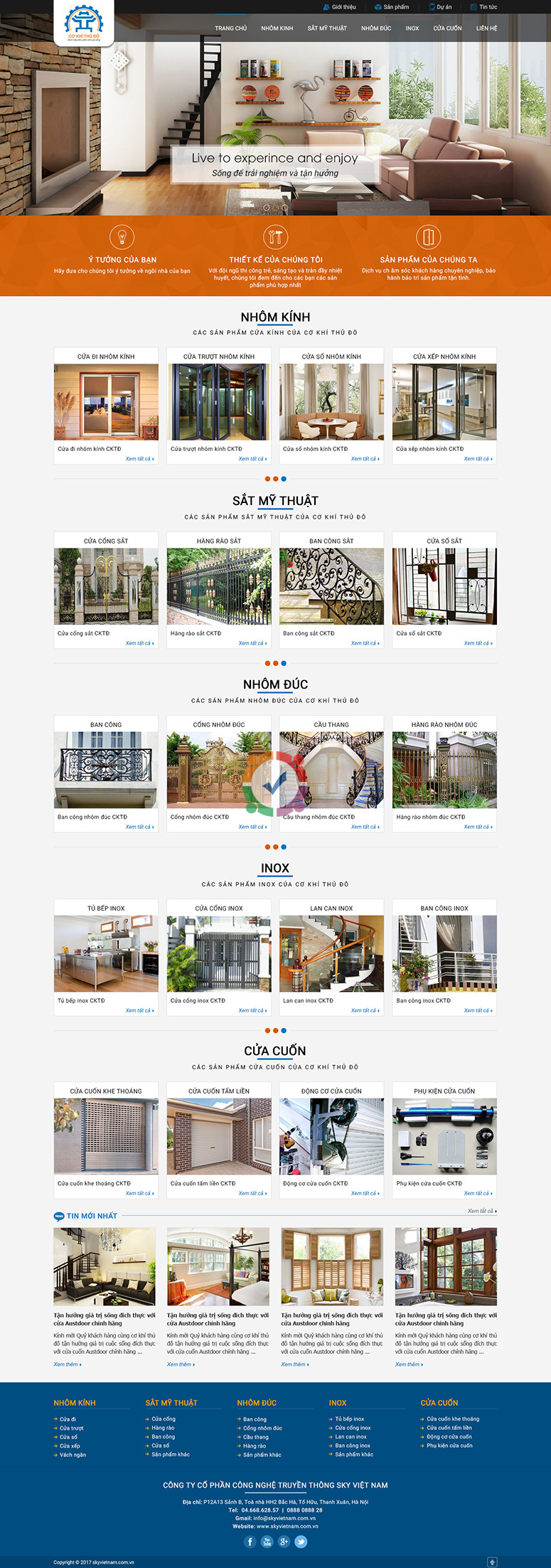 Mẫu website cửa nhôm cửa tự động cửa sắt nhôm kính cường lực ra đơn